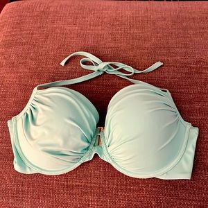 Victoria’s Secret bikini top, light blue, 36 DD, NWOT.